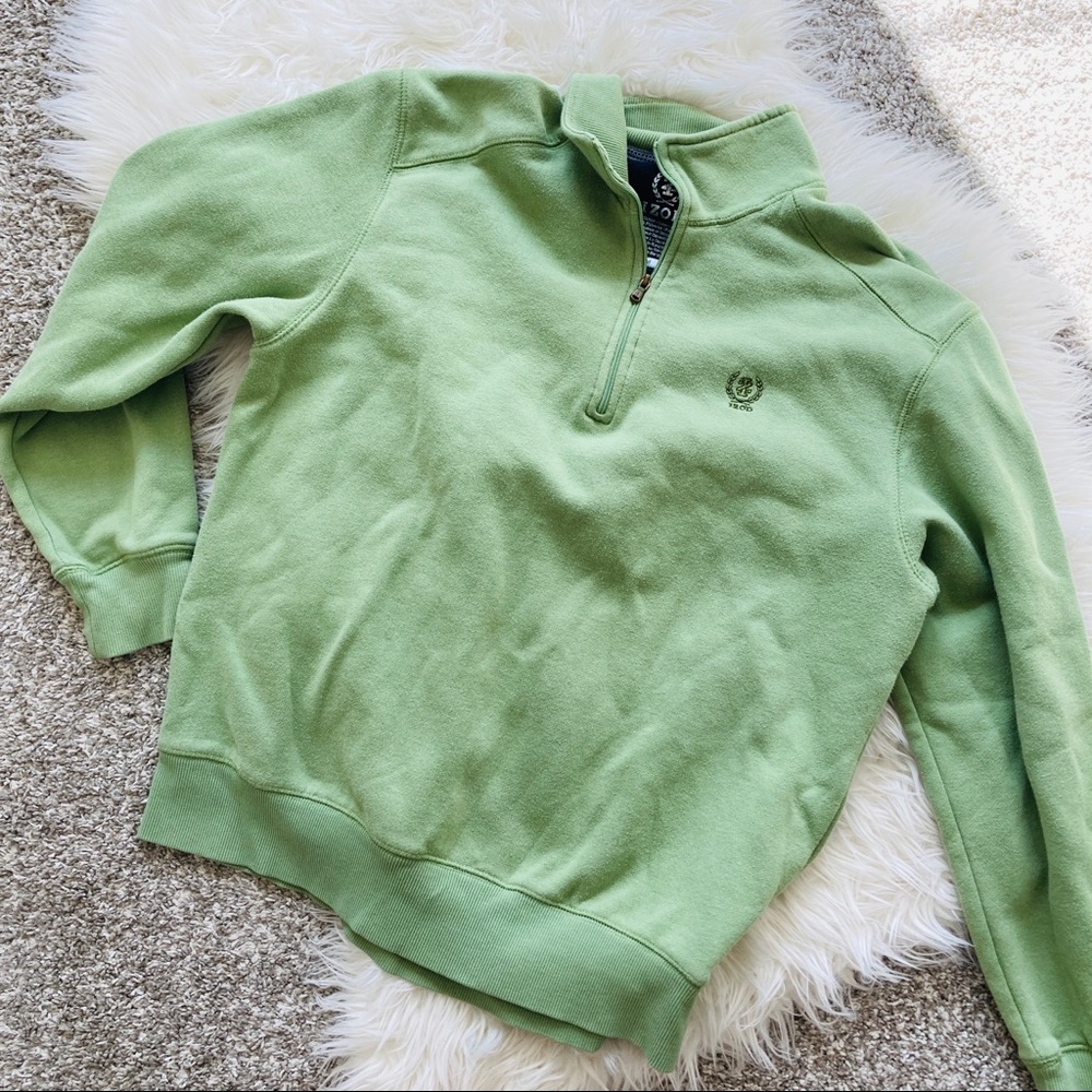 IZOD Sage Green Quarter Zip Pullover Sweatshirt Men’s M